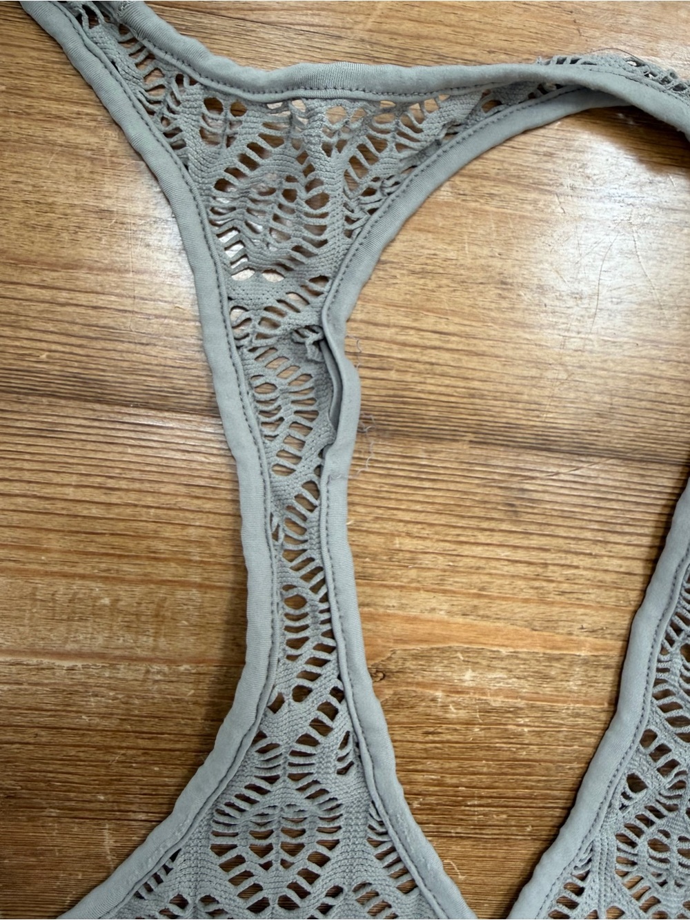 Lace Racerback Tank Top in Gray - Picture 6 of 6